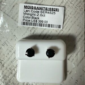 2.0ct Moissanite Black Stud Earrings